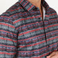 Mens Modern Fit Stretch Aztec Foiled Shirt - Black