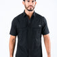 black performance solid shirt front platini