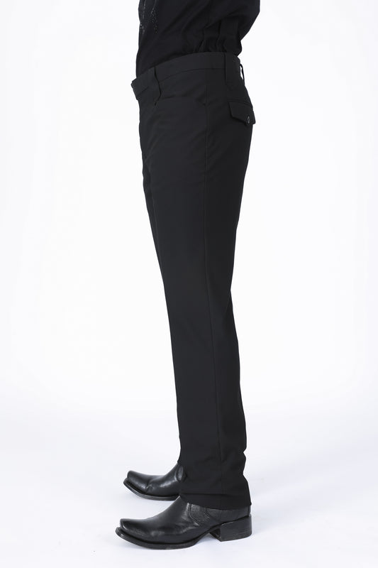 black bootcut western pant men heath platini detail
