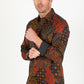Satin Cotton/Spandex Long Sleeve Shirt - Black