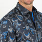 Satin Cotton/Spandex Long Sleeve Shirt - Black