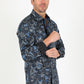 Satin Cotton/Spandex Long Sleeve Shirt - Black