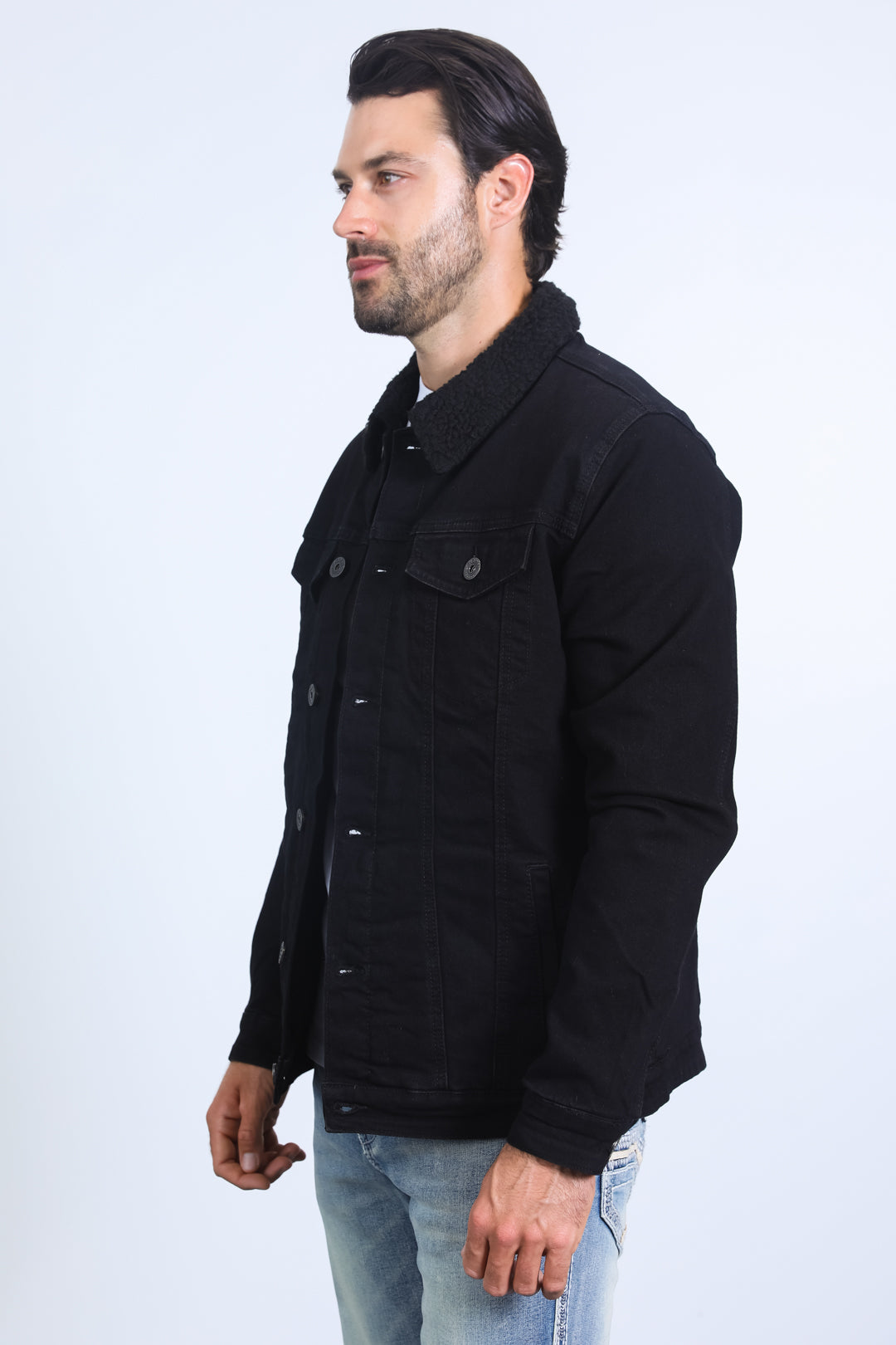 Mens Sherpa Lined Denim Jacket - Stay Warm and Stylish this Winter