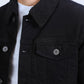 Mens Sherpa Lined Denim Jacket - Black