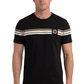 black signature stripe detail tee men platini front
