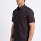 black stylized floral print performance shirt men platini back