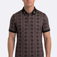 black vertical geo diamond print polo men platini front