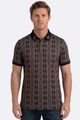 Vertical Geo Diamond Print Polo