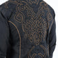 Mens Vintage Washed 2-tone Embroidery Modern Fit Stretch Shirt