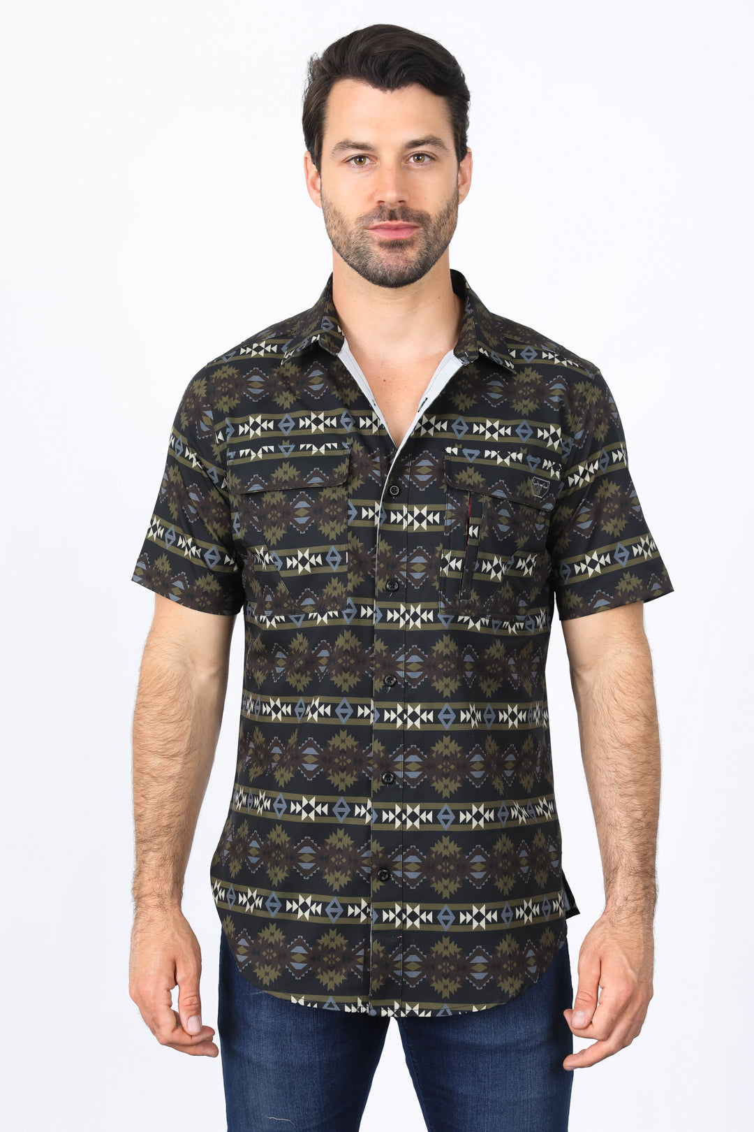 black western aztec performance shirt front platini