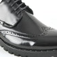Black Wingtip Brogue Dress Shoes for Men close up