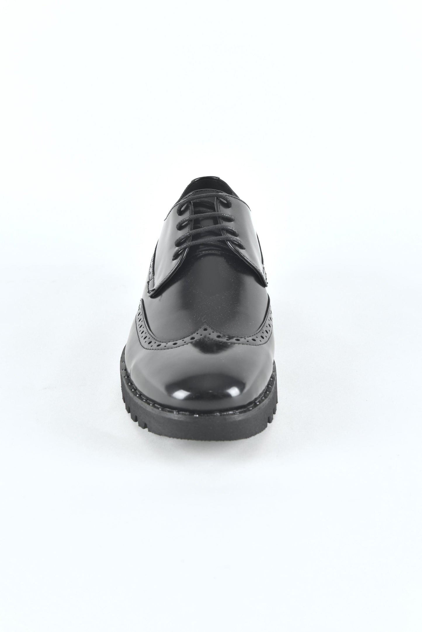 Black Wingtip Brogue Dress Shoes for Men front