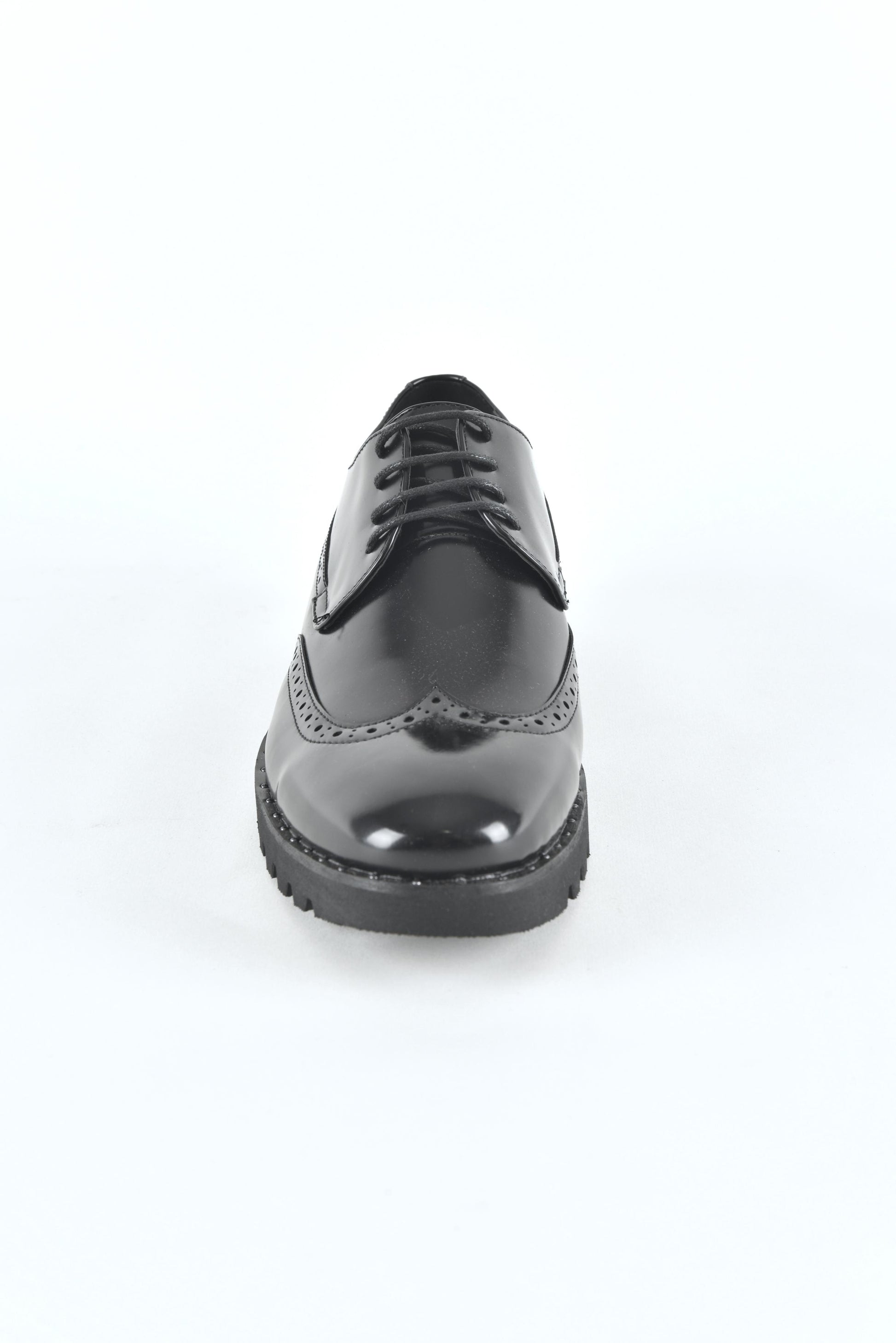 Black Wingtip Brogue Dress Shoes for Men front