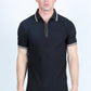 black zipper polo front platini