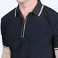 black zipper polo detail platini