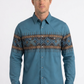 blue aztec band western shirt men platini front