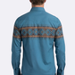 blue aztec band western shirt men platini detail