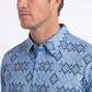 blue aztec geometric performance polo men platini side