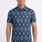blue aztec geometric performance polo ii men platini front