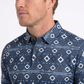 blue aztec geometric performance polo ii men platini side