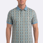 blue vertical geo diamond print polo men platini front
