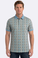 Vertical Geo Diamond Print Polo