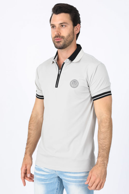 bone zipper polo side platini