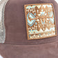 Mens Aztec Embroidery Cap - Brown