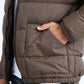 Mens Brown Bubble Jacket with Rib Collar & Cuffs