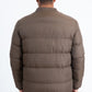 Mens Brown Bubble Jacket with Rib Collar & Cuffs