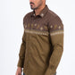 brown camel western rodeo graphic dress shirt men platini side