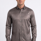 brown geometric plaid jacquard dress shirt men platini front