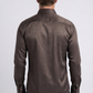 brown geometric plaid jacquard dress shirt men platini side