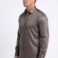 brown geometric plaid jacquard dress shirt men platini detail