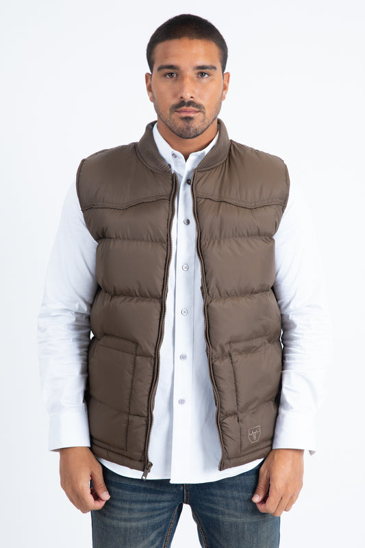 Mens Brown Light Bubble Vest