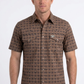 men with brown longhorn heritage western shirt front platini