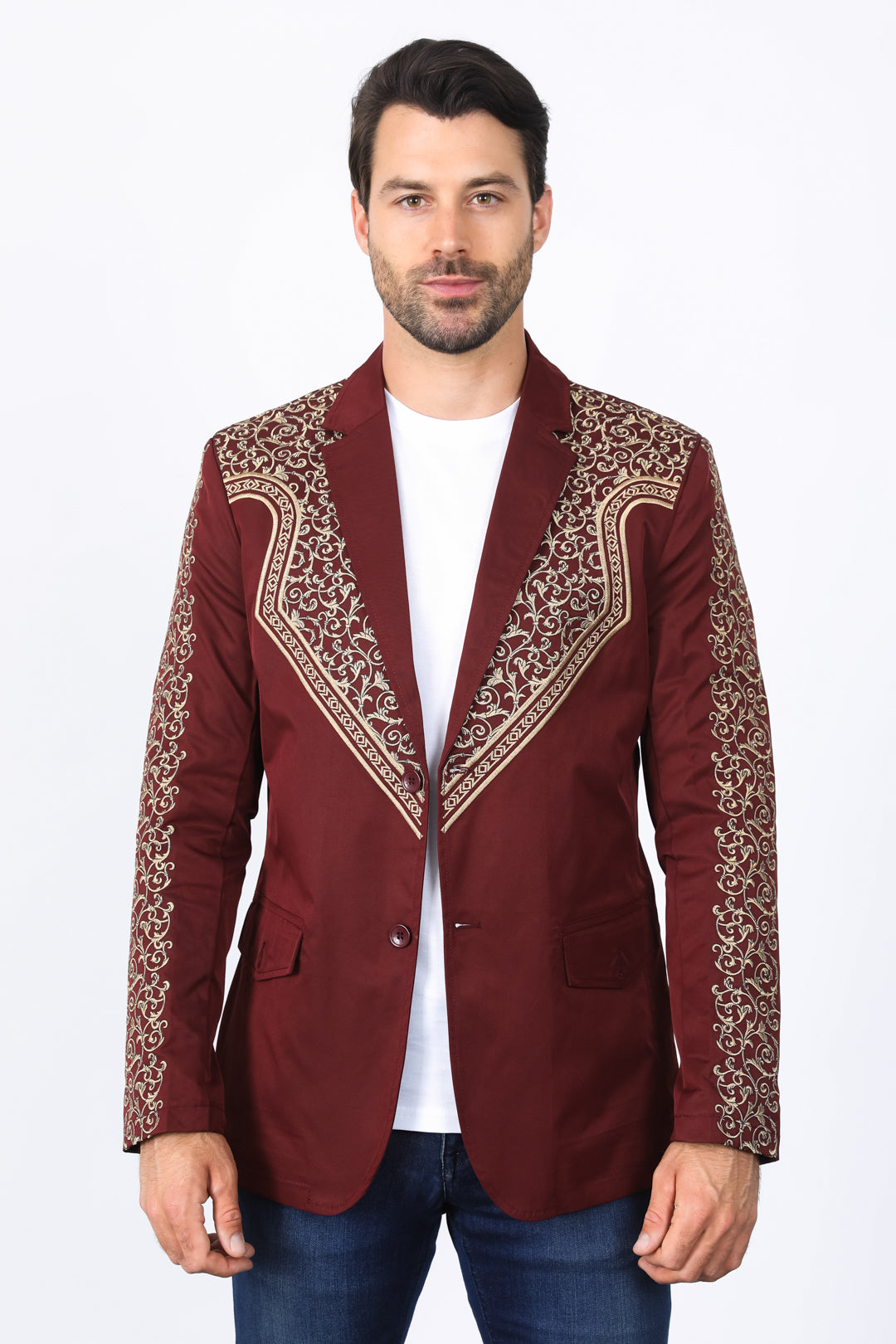 Mens Embroidery Fashion Blazer