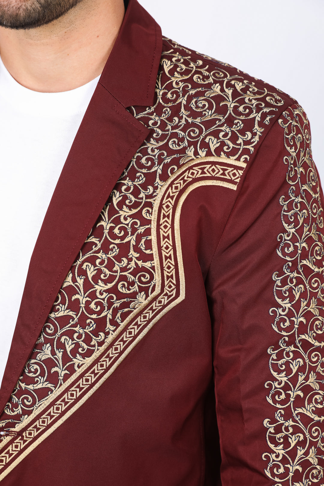 Mens Embroidery Fashion Blazer