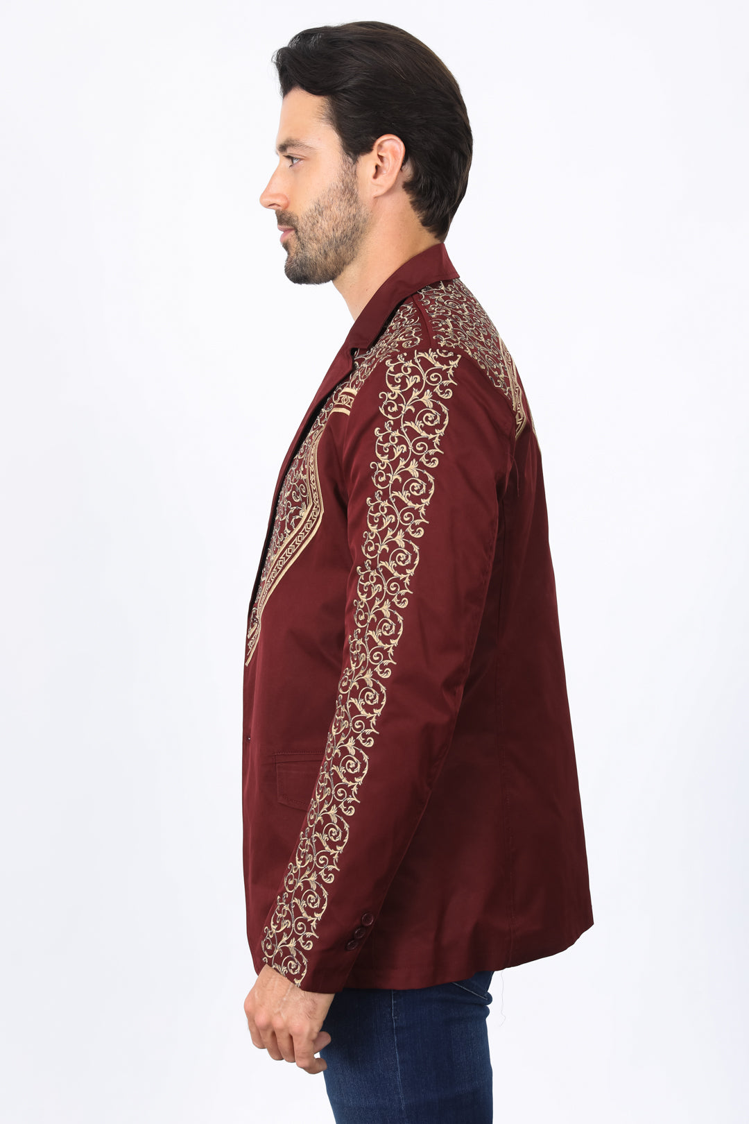 Mens Embroidery Fashion Blazer