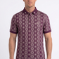 burgundy vertical geo diamond print polo men platini front