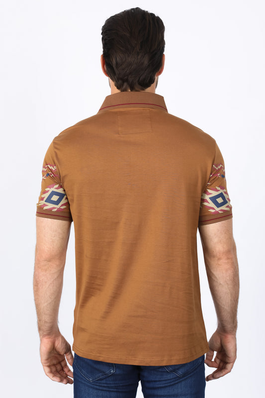 Camel Modern Fit Stretch Cotton Polo Men