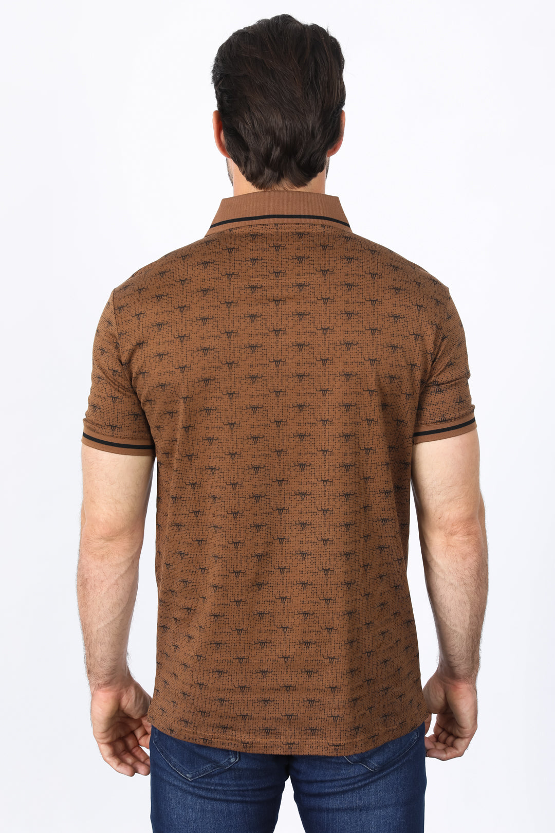 camel longhorn pattern polo back platini