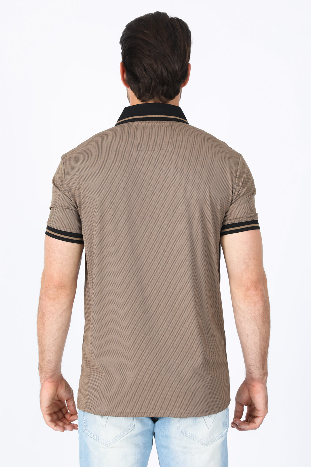 camel micro print polo back platini