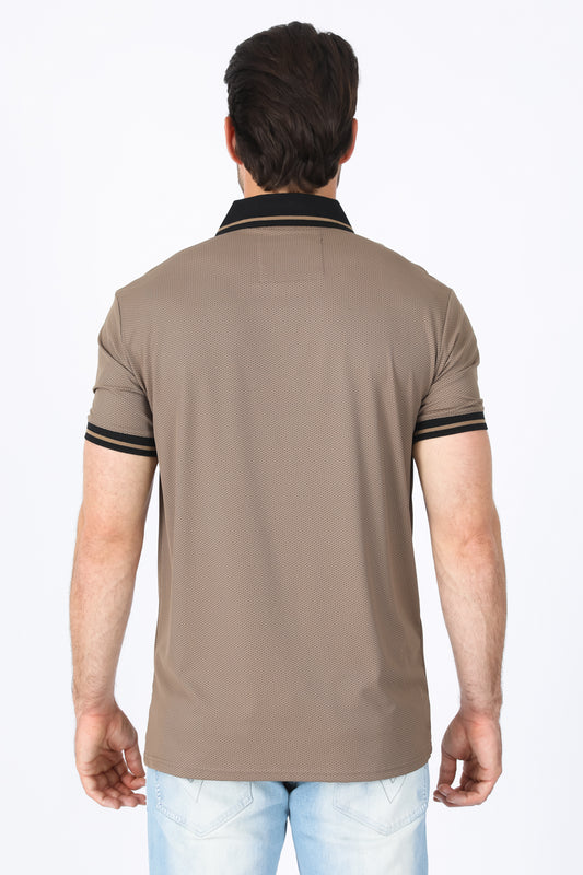 camel micro print polo back platini