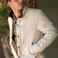 Mens Canvas Quilted Fur Lined Twill Beige Jacket