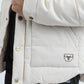 Mens Canvas Quilted Fur Lined Twill Beige Jacket