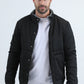 Mens Canvas Quilted Fur Lined Twill Black Jacket