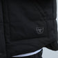 Mens Canvas Quilted Fur Lined Twill Black Jacket