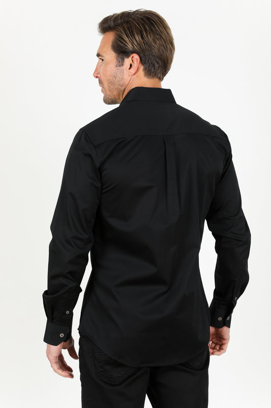 black cattle dress shirt men platini back