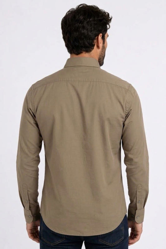 brown cattle dress shirt men platini back